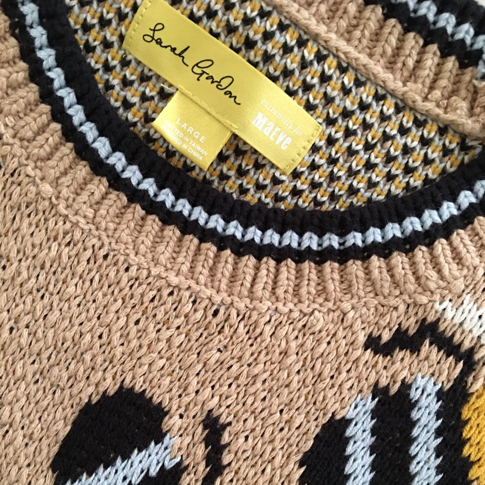 🆕 SARAH GORDON for MAEVE Bumble Bee Sweater Vest L - Picture 6 of 7